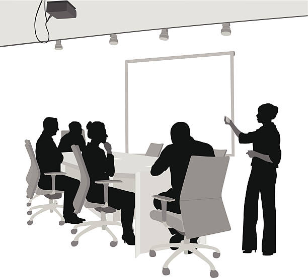 boardofdirectors - meeting office worker silhouette office stock illustrations