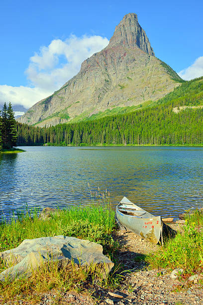 istock Swiftcurrent lake in high alpine landscape 476368528