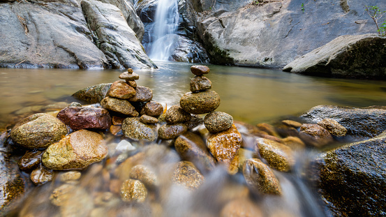 Deep forest waterfall at Huay Kaew waterfall, Chiang Rai, Thailand