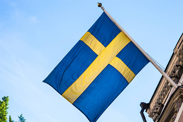 istock Sweden national flag on a Government building 476373929