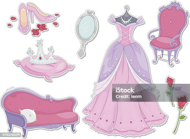 Princessaufkleber Stock Vektor Art und mehr Bilder von Chaiselongue - Chaiselongue, Etikett, Farbbild