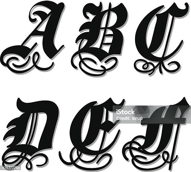 고트어 알파벳 문자 A B C D E F 0명에 대한 스톡 벡터 아트 및 기타 이미지 - 0명, 개체 그룹, 검은색