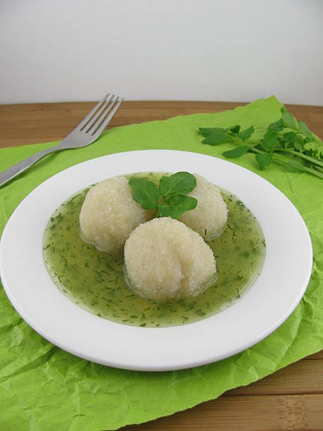 istock Cooked potato dumplings and watercress sauce 476378458