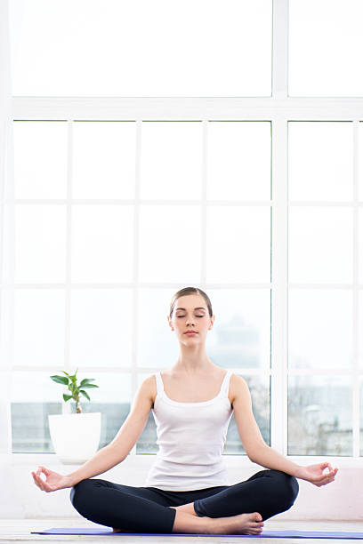istock Yoga concept with beautiful woman 476380156