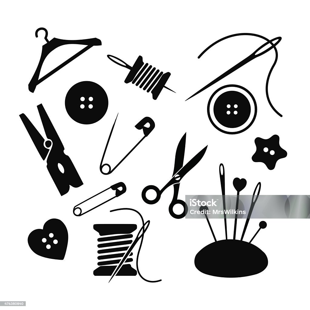 Sewing icon set vector illustration Sewing icon set  - simple vector illustration isolated on white background Sewing Needle stock vector