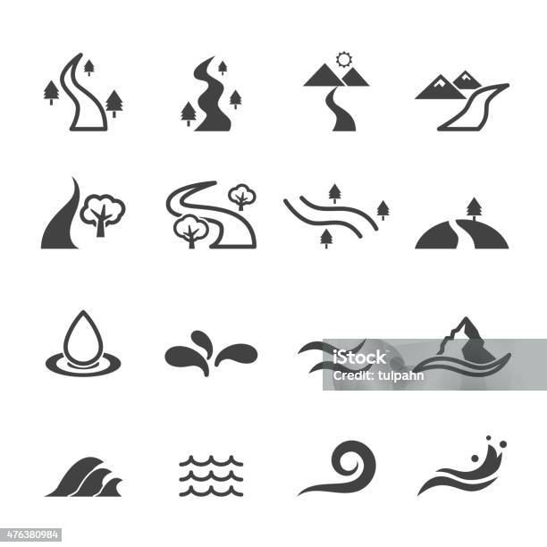 River Icons Stock Illustration - Download Image Now - River, Sea, Mountain