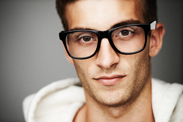 Young man looking up