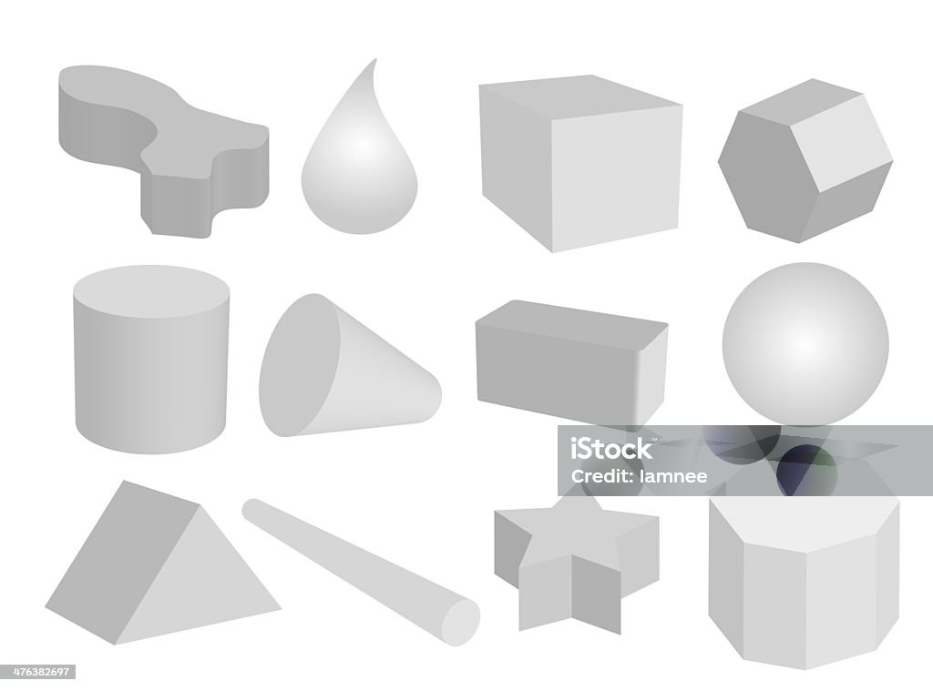 Набор геометрических объектов в серых тонах - Стоковые иллюстрации Архитектор роялти-фри