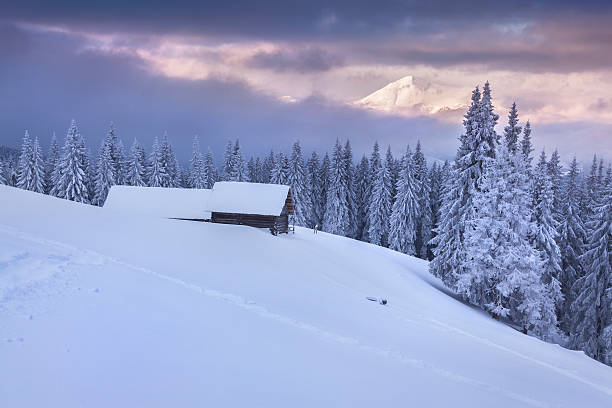 istock Colorful winter sunrise in mountains. 476383261