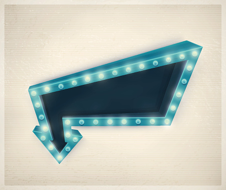 3D retro arrow, vintage banner. Illustration contains transparency and blending effects, eps 10