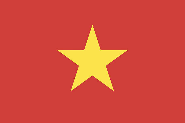 Flag of Vietnam Cờ đỏ sao vàng ("Red flag with a gold star"), Proportion	2:3, Flag of Vietnam vietnam stock illustrations