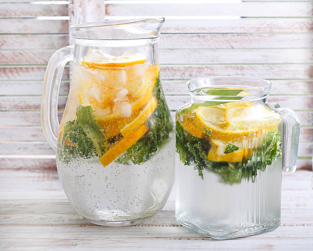 istock Citrus and mint sparkling water in jars 476387634