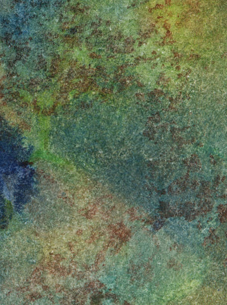 istock Green and blue hand painted background 476389104