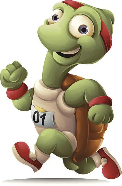 Vector illustration of Running Turtle