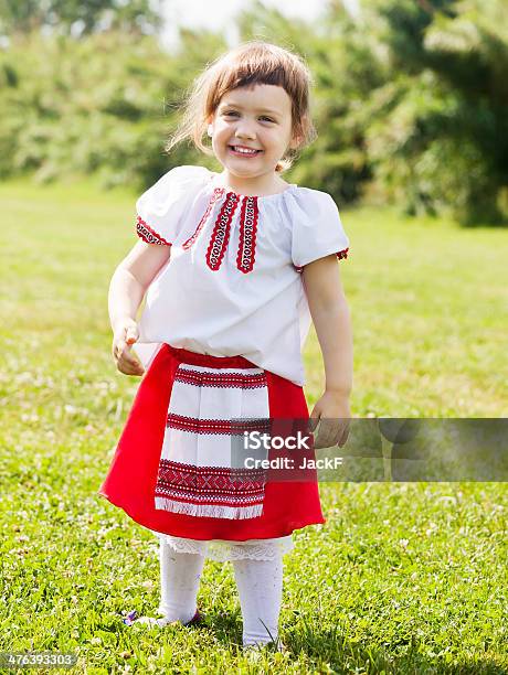 Girl In Russian Folk Clothes Stock Photo - Download Image Now - 2-3 Years, Activity, Adult