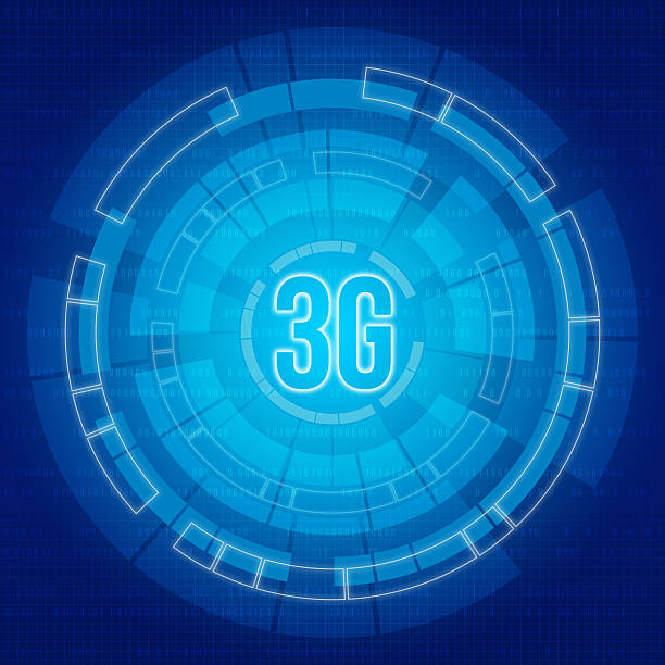 fond bleu avec les éléments numériques 3 g - 3g photos et images de collection