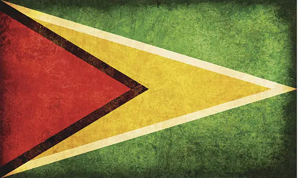 Vector illustration of Guyana grunge flag