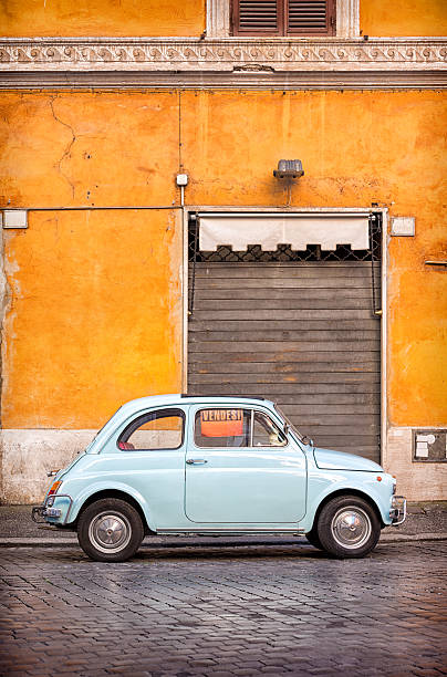 istock Tiny vintage car for sale in Rome, Italy 476397205
