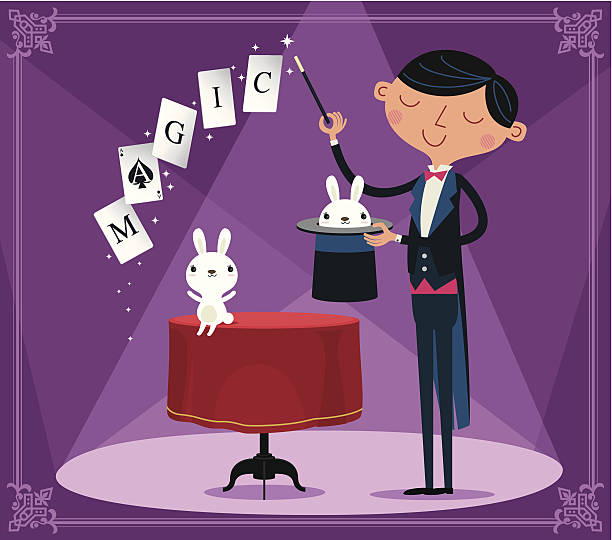 magik - magic magic trick magician magic wand stock illustrations