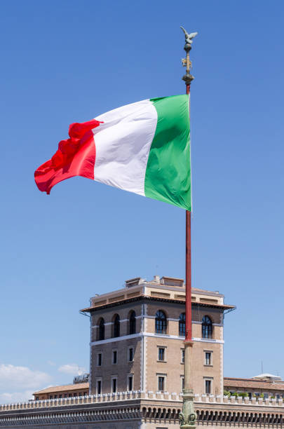 istock Italian flag blowing in the wind. 476399068
