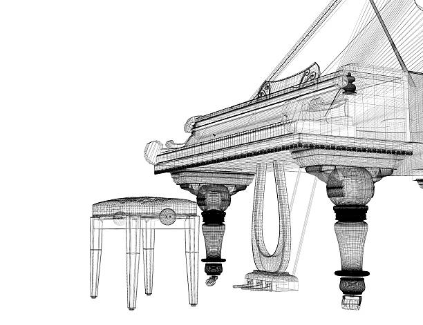istock Antique grand Piano with path 476399124