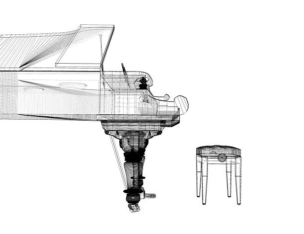 istock Antique grand Piano with path 476399130