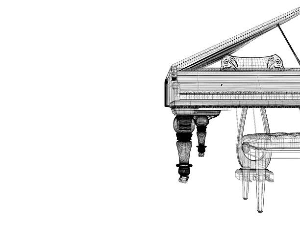 istock Antique grand Piano with path 476399144