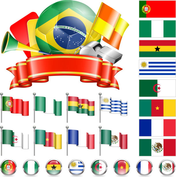 soccer championship» - portugal ghana stock illustrations
