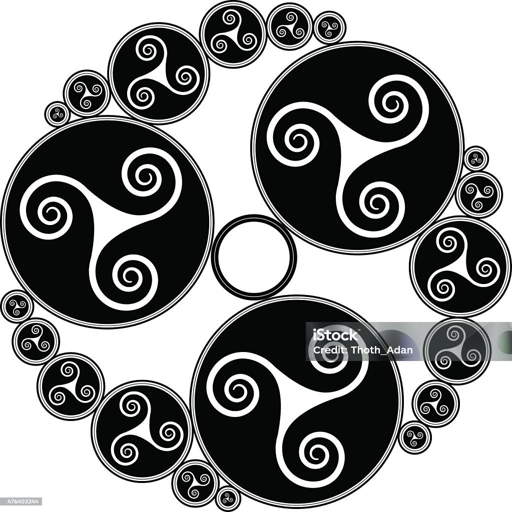 Celta triple espirales (Triskelion variación N ° de 3) - arte vectorial de Diseño - Temas libre de derechos