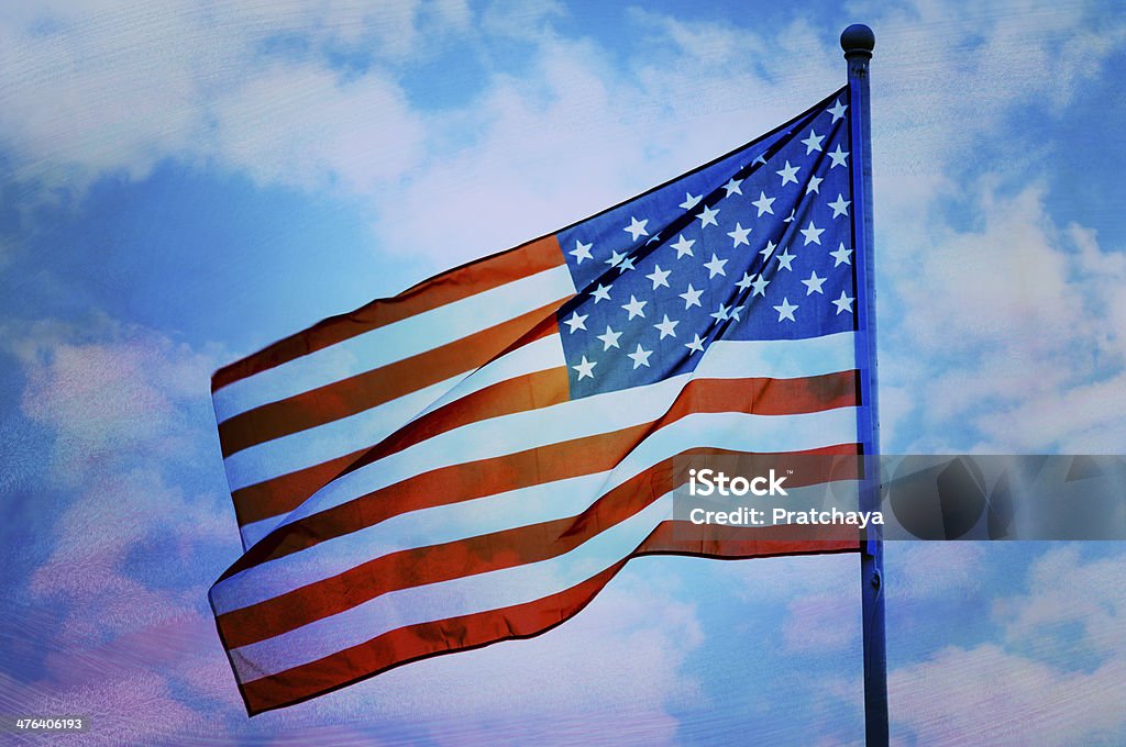 Abstract bandera estadounidense Saludar con la mano en la esfera - Foto de stock de Abstracto libre de derechos