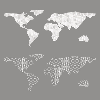 Triangular Geographic Map Triangle World Map Stock Illustration - Download Image Now - 2015 ...
