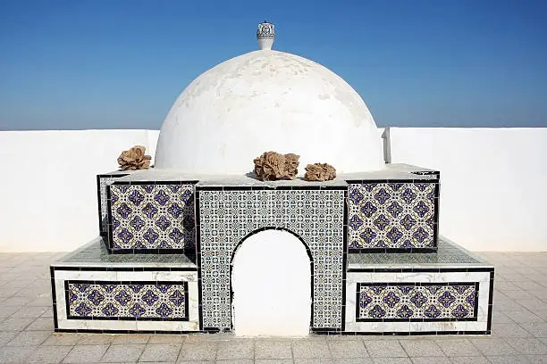 A detail of architecture on the top of a building in Kairouan ,Tunisia.