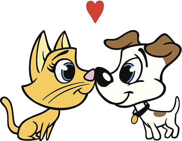 49 Dog Cat Kiss Illustrations & Clip Art - iStock