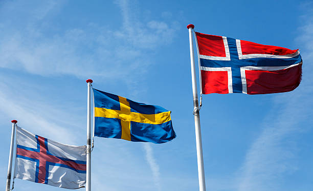 istock Flags of Faeroe Islands, Sweden and Norway 476408255