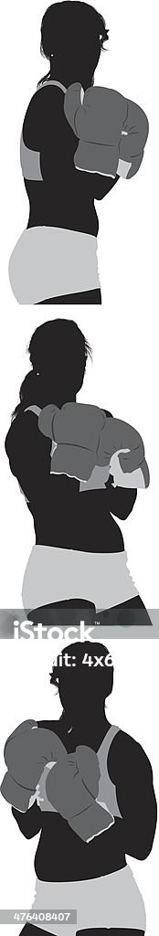 Femme pratiquant boxe - clipart vectoriel de Adulte libre de droits