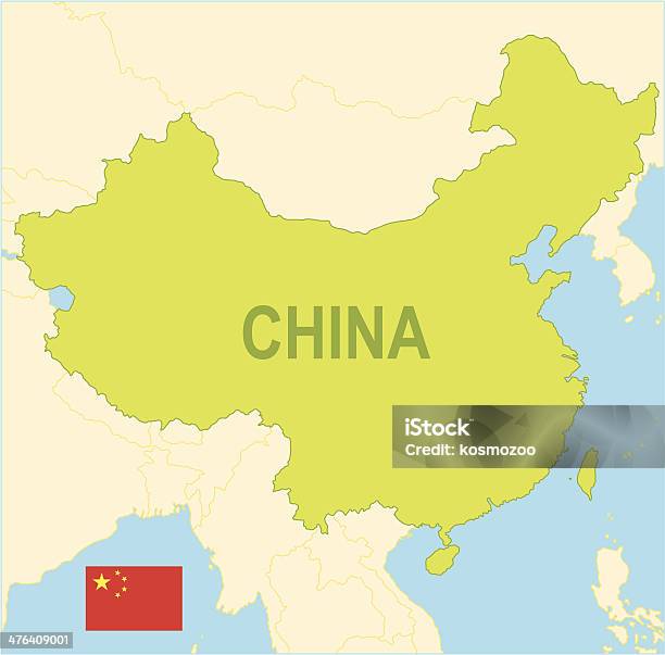 La Cina - Immagini vettoriali stock e altre immagini di Asia - Asia, Asia orientale, Bandiera