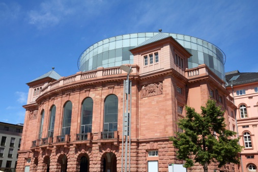 Mainz - town in Rhineland-Palatinate region of Germany. Theater building.