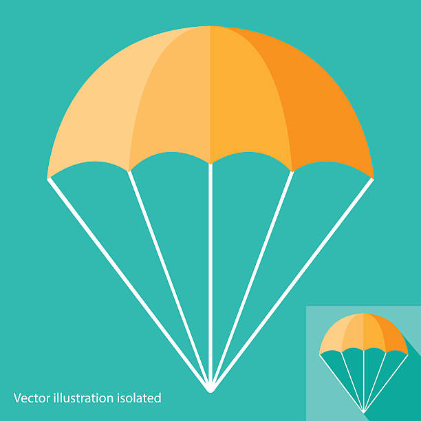 ilustraciones, imágenes clip art, dibujos animados e iconos de stock de icono de paracaídas - paracaidismo