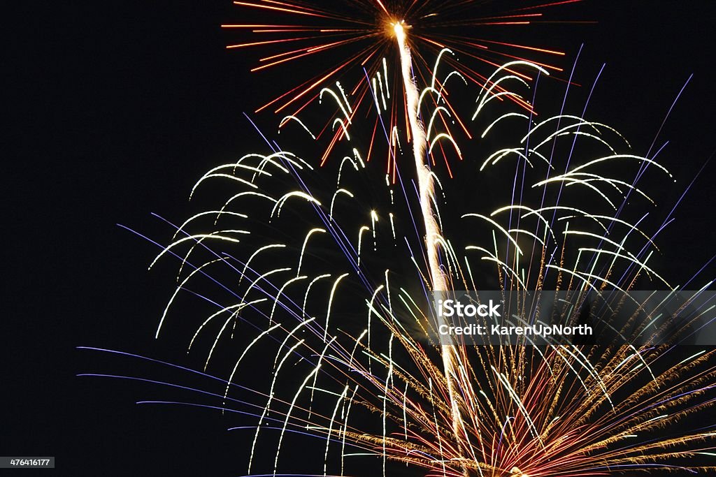 Vermelho, branco e azul com fogos de artifício - Foto de stock de 4 de Julho royalty-free