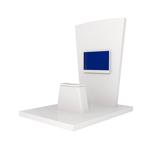 Esposizione supporto isolato su bianco-illustrazione 3d - foto stock