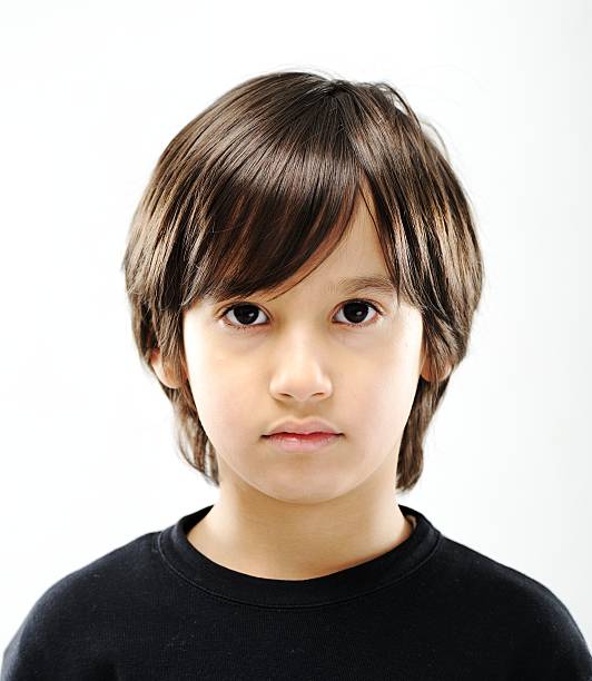 Closeup portrait of kid stock photo