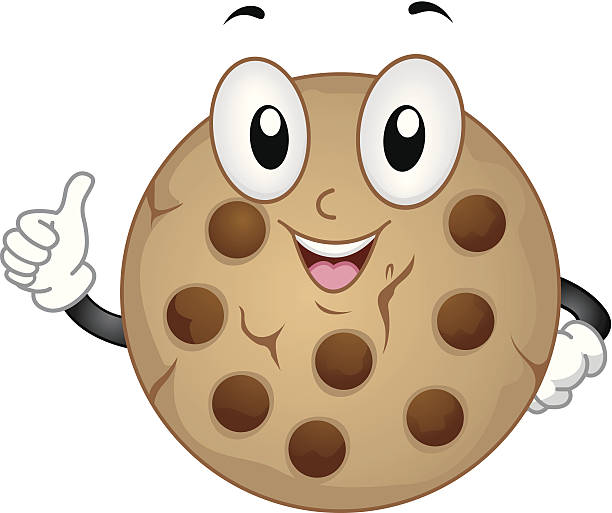 Cute Chocolate Chip Cookie vector art illustration