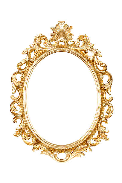 ゴールドの額縁白背景 - picture frame frame gold ornate ストックフォトと画像