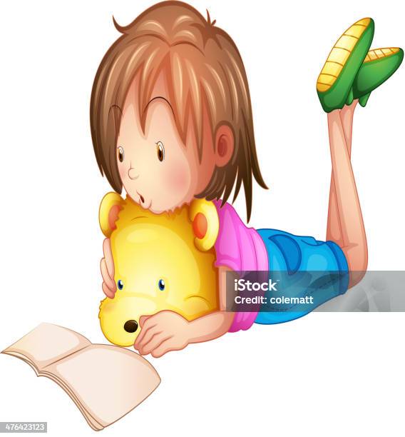 Child Studying Stock Illustration - Download Image Now - Blue, Book, Child