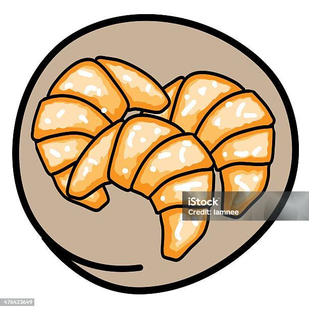 Trois Des Croissants Sur Partie Fond Marron Vecteurs libres de droits et plus d'images vectorielles de Aliment - Aliment, Aliments et boissons, Art et Artisanat