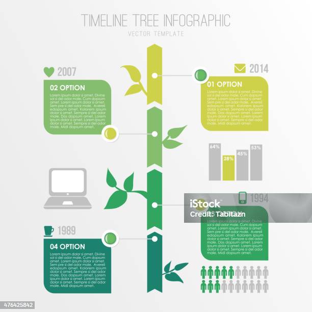 Ilustración de Línea De Tiempo Árbol Infografía Plantilla Eco Diseño De La Naturaleza Vector y más Vectores Libres de Derechos de Árbol