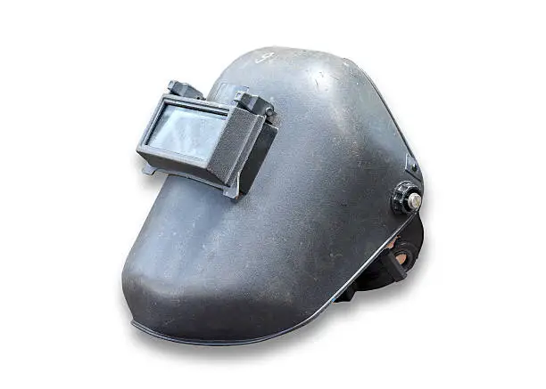 Welders helmet isolated on white with a clipping path