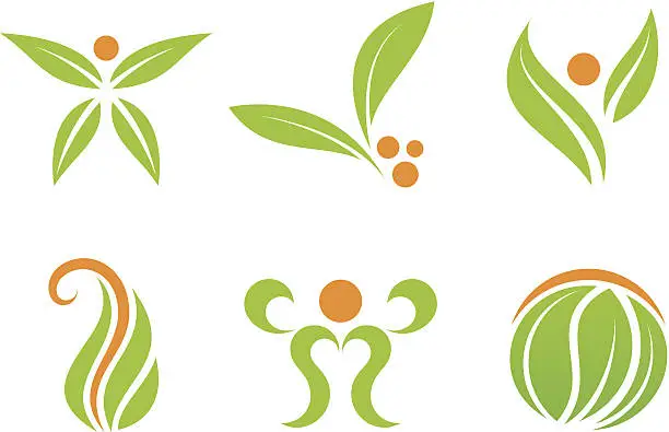 Vector illustration of Nature green logo Symbol Flower Fruit social illustration vector template