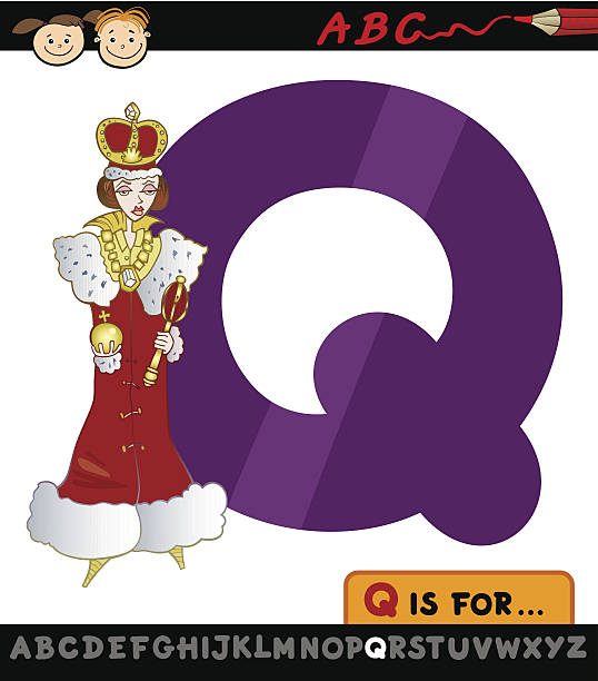 litera q z queen ilustracja kreskówka - education learning preschool letter q stock illustrations