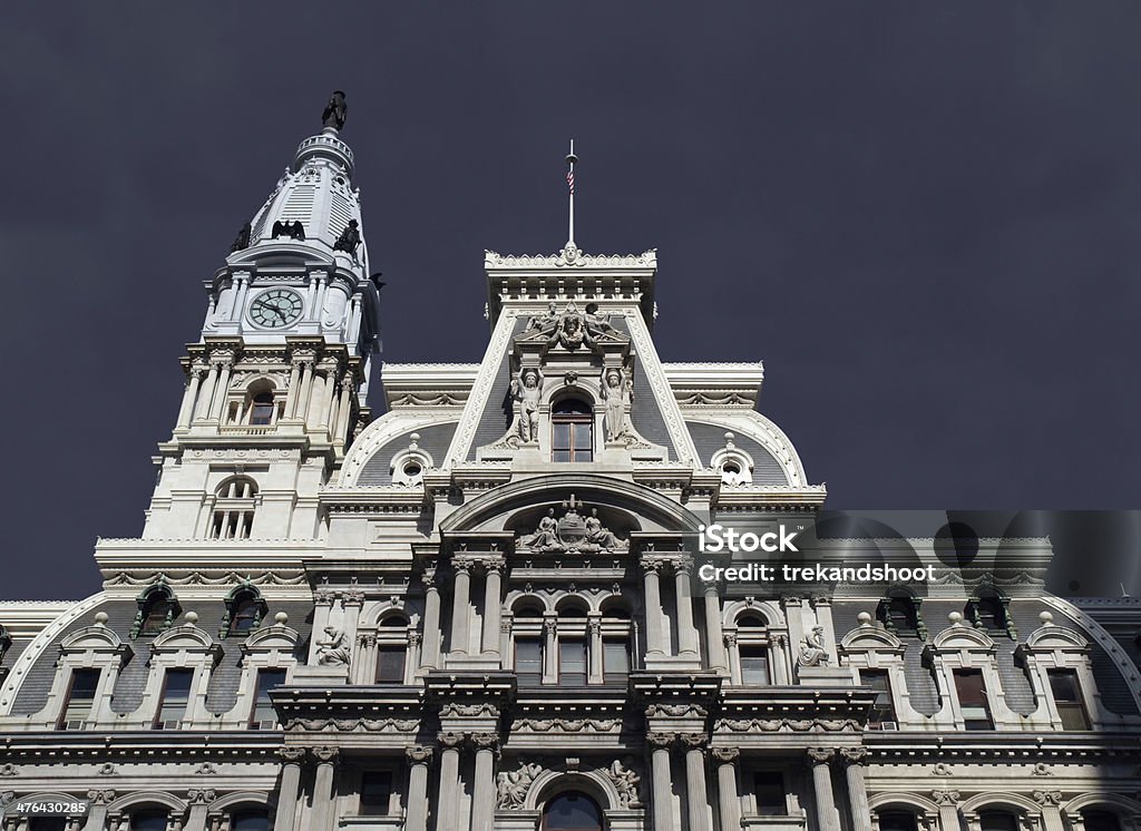 Philadelphia City Hall e Tempestade com Trovoadaweather condition - Royalty-free Câmara Municipal de Filadélfia Foto de stock